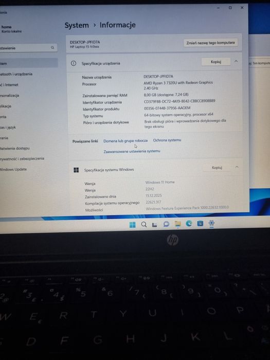 hp 15 ryzen 3 stan bdb 6msc gwr