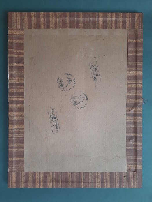 Kolekcja 4 obrazów z pieczęciami  - pamiątka z Krynicy Nikifor artysta