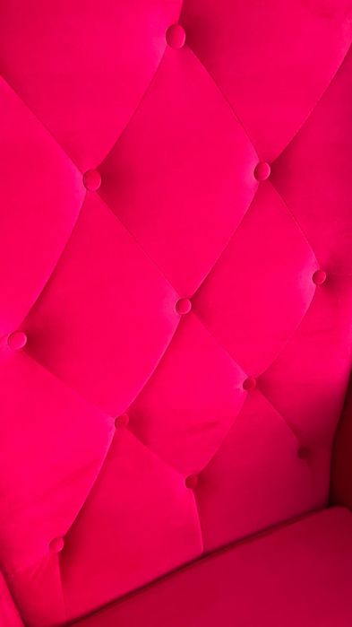 Fotel Uszak z podnozkiem malina/fuksja