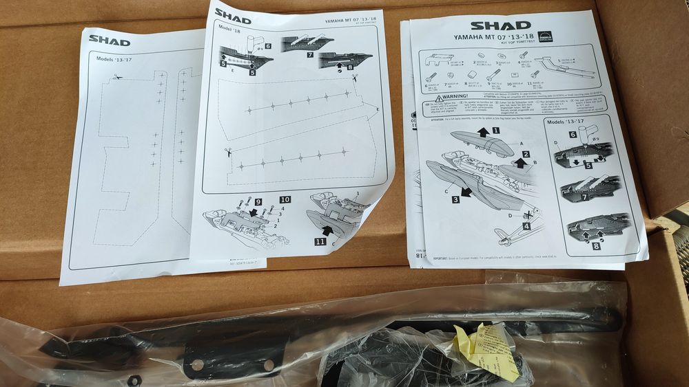 Kit Fixação Top Case MT 07 SHAD Y0MT78ST