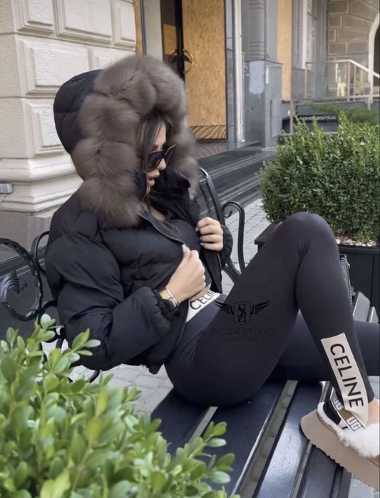 Бомбер куртка zvezda stolici мех песец трансформер