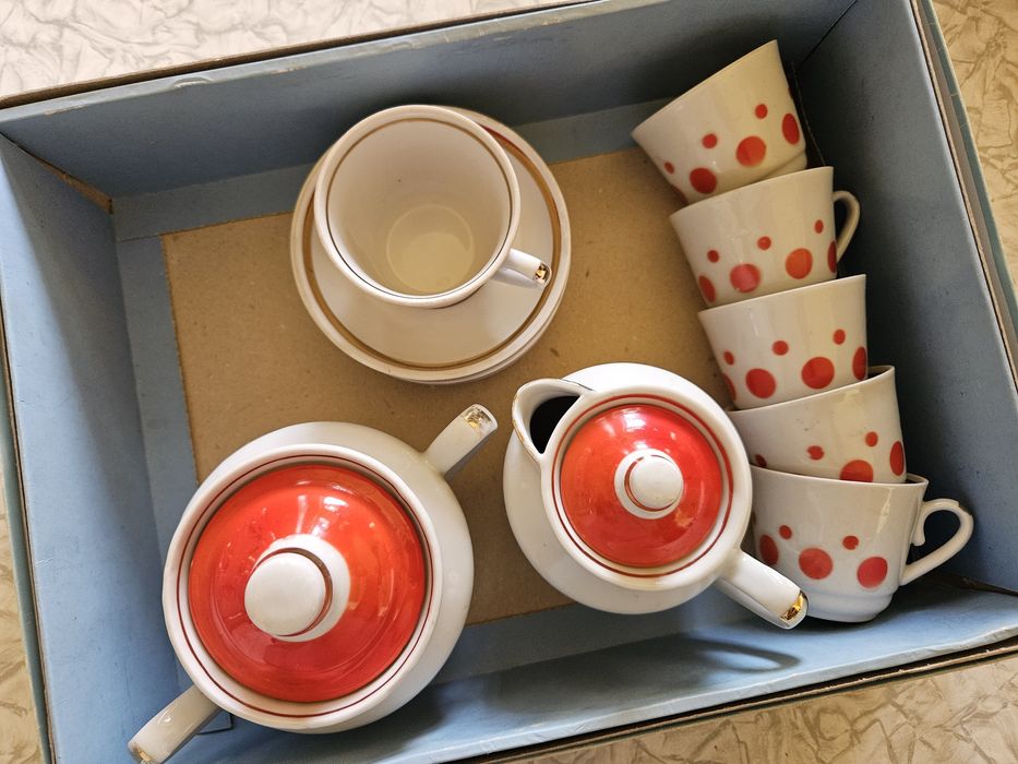 Кавовий або чайний сервіз 6 персон в ретро стилі