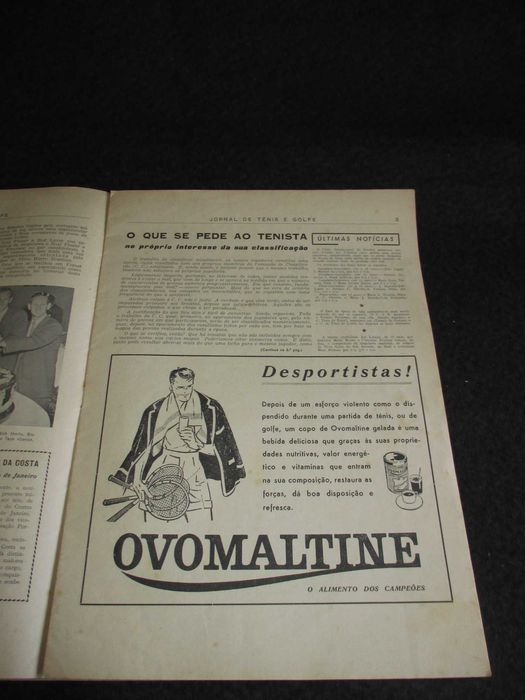 Jornal de Ténis e Golfe 1 ao 6 Raro 1960