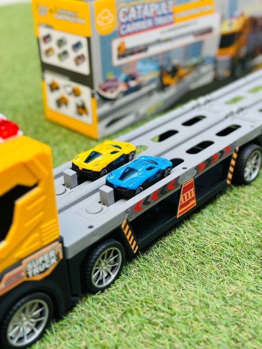 Трейлер-автовоз + великий трек+6 машинок