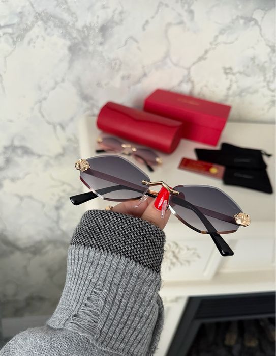 Солнцезащитные очки cartier полный комплект ромб