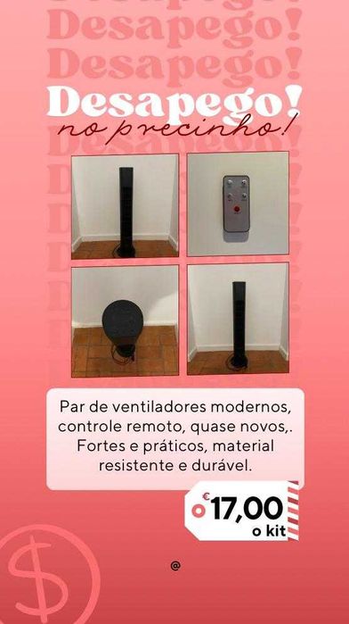 Conjunto de ventiladores usado só 2 vezes