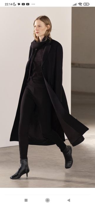 ZARA Premium Manteco M jak S nowy czarny płaszcz wełniany taliowany