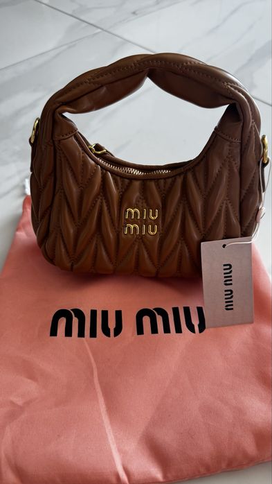 Miu miu torebka brązowa