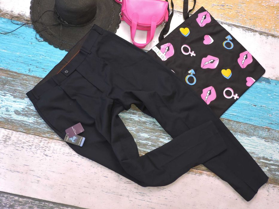 Brook Taverner - Nowe męskie eleganckie spodnie wełna UK36S