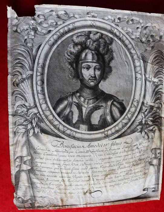 Bonifácio Conde de Saboia, gravura de 1700 de Bouchet a partir desenho Lange
