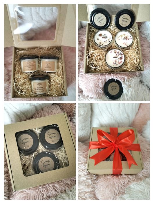 Zestaw prezentowy, pachnący upominek, podziękowanie, prezent, świece sojowe zapachowe