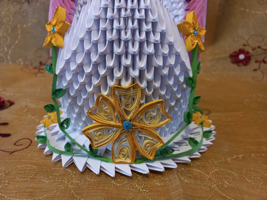 MEGA duży łabędź XXL - rękodzieło origami prezent dekoracja
