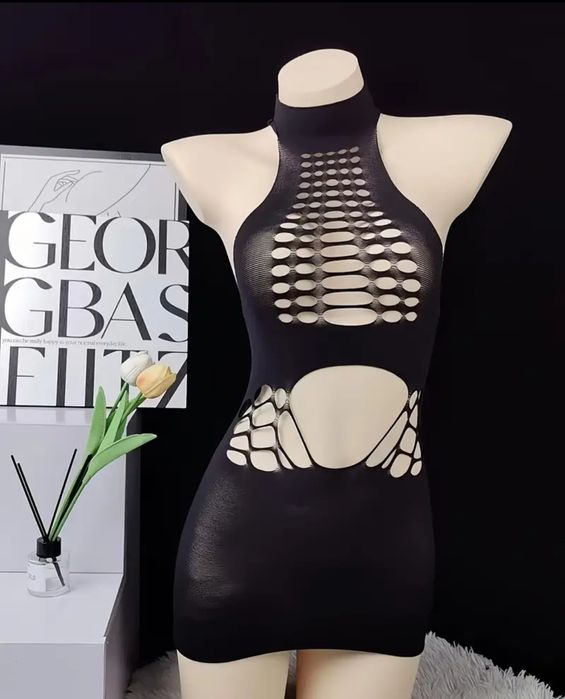 Sukienka siatka bodystocking uni