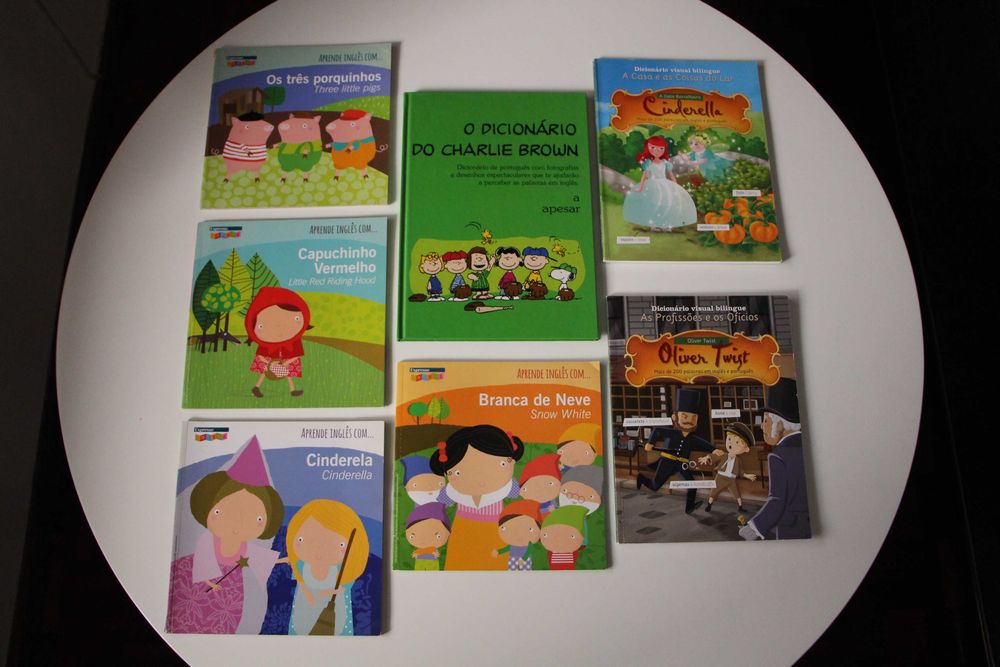 7 livros bilingues. inglês - português