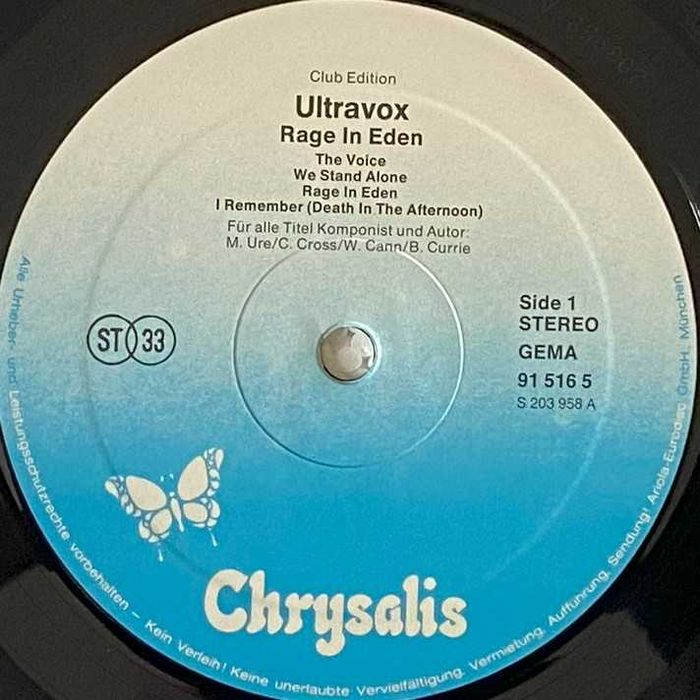 Ultravox – Rage In Eden