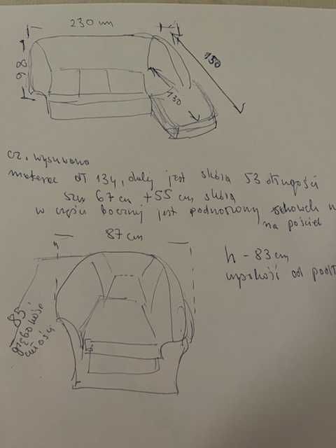 kanapa skórzana i fotel