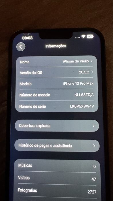 Iphone 13 Pro Max com 128GB pouco uso. Tem pelicula no ecra