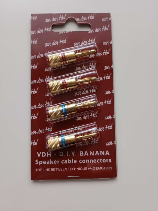 Wtyki bananowe Van Den Hul DIY Speaker Connector komplet 4 szt bdb