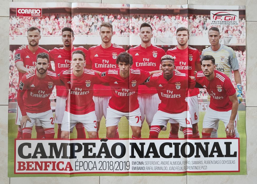 Póster Campeão Nacional Benfica -  Época 2018/2019