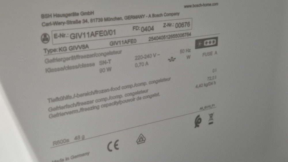 Zamrażarka Bosch Serie 6 GIV11AFE0