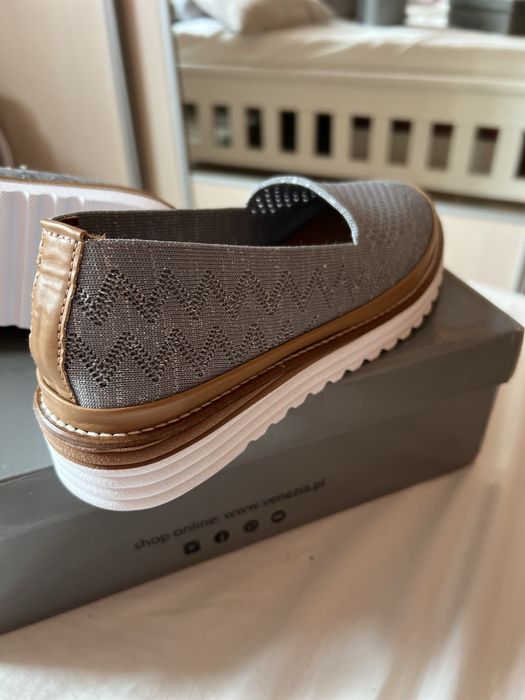 Półbuty szare venezia rozm.36 z metką