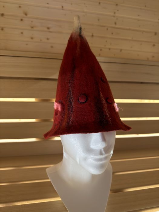 Czapka do sauny recznie filcowana z welny merynosow
