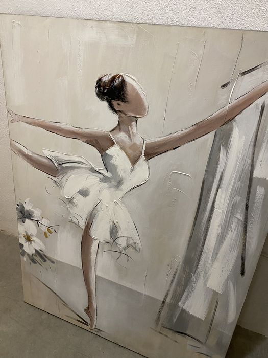 Tela Bailarina e flores
