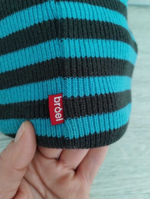 czapka zimowa, w paski, dla chłopca rozm. 56