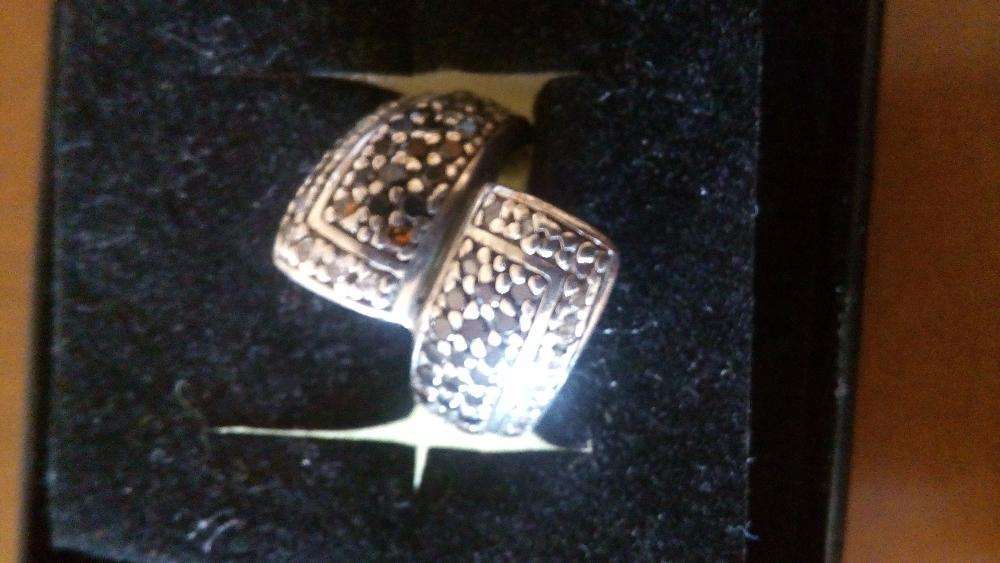 Anel e brincos em prata com zircónias