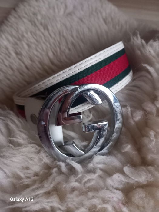 Gucci biały pas uniwersalny 95cm