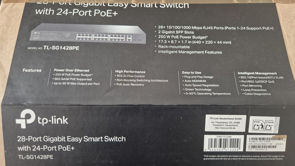 Switch TP-Link 24 Portas PoE+