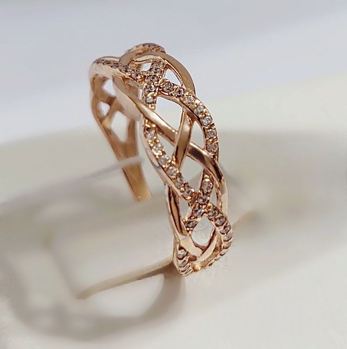 Золота каблучка "Мереживо" 17-19 р 585 проба нова