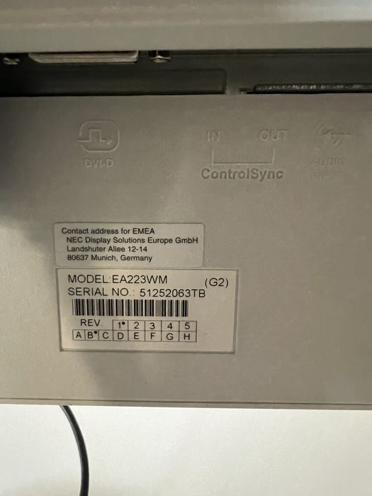 Monitor NEC MultiSync EA220WM – sprawny