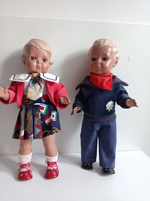 Lalki Schildkrot ,para z żołwikiem Germany. Kolekcjonerskie .