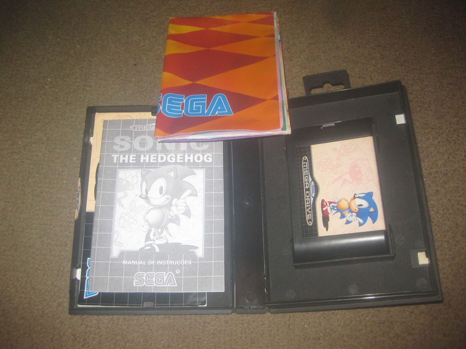 Jogo "Sonic" para Sega Mega Drive/Completo! Com 2 Manuais+Poster!