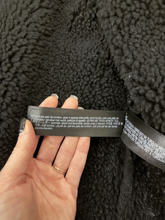 Massimo dutti дублянка авіатор натуральна ЧОРНА