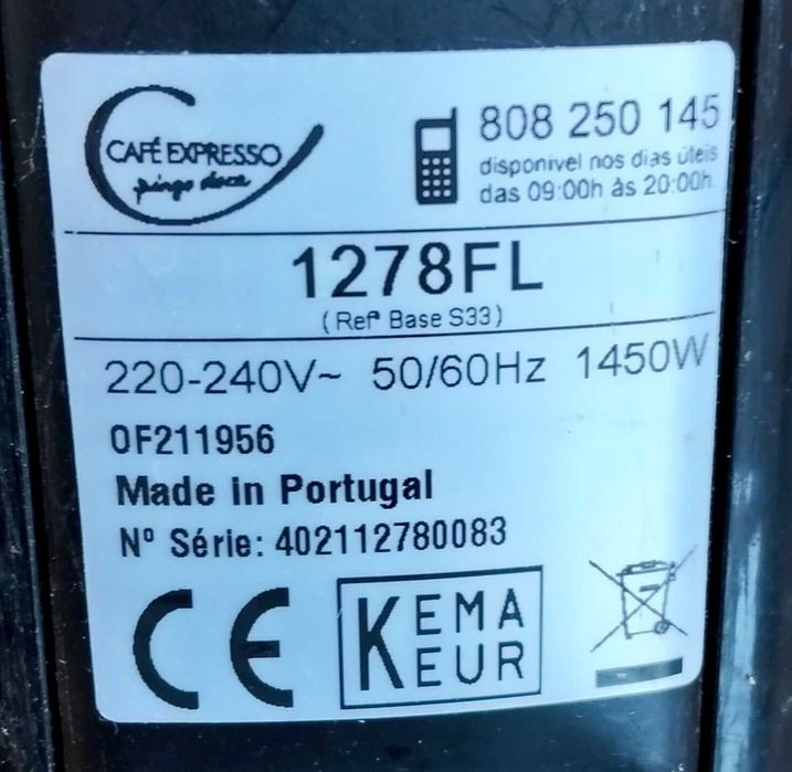 Máquina De Café Expresso Em Bom Estado A Funcionar Perfeitamente