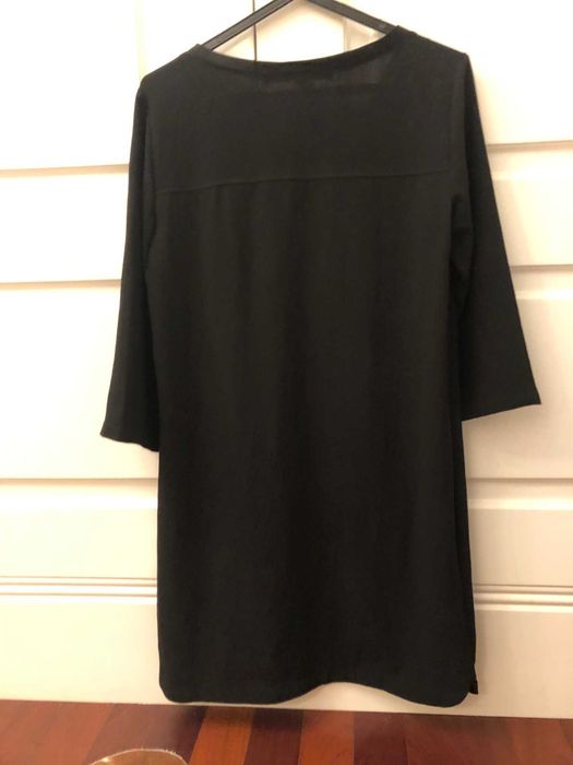 vestido preto liso em malha muito elegante marca MANGO  S