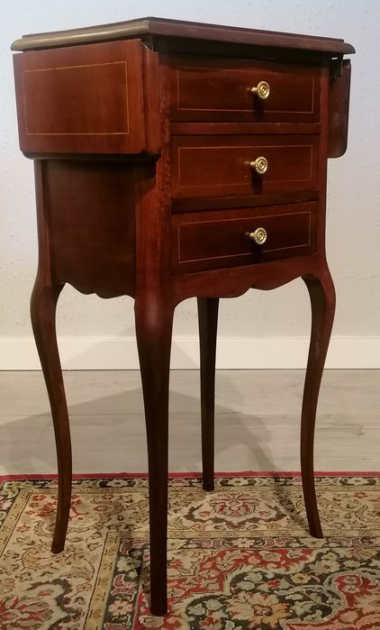 Mesa com abas (apoio, mesinha cabeceira) "sofa wine table" tipo Inglês