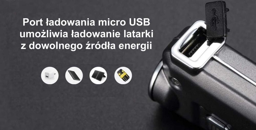 Latarka Mikro Najmniejsza Mini Akumulatorowa Led Usb
