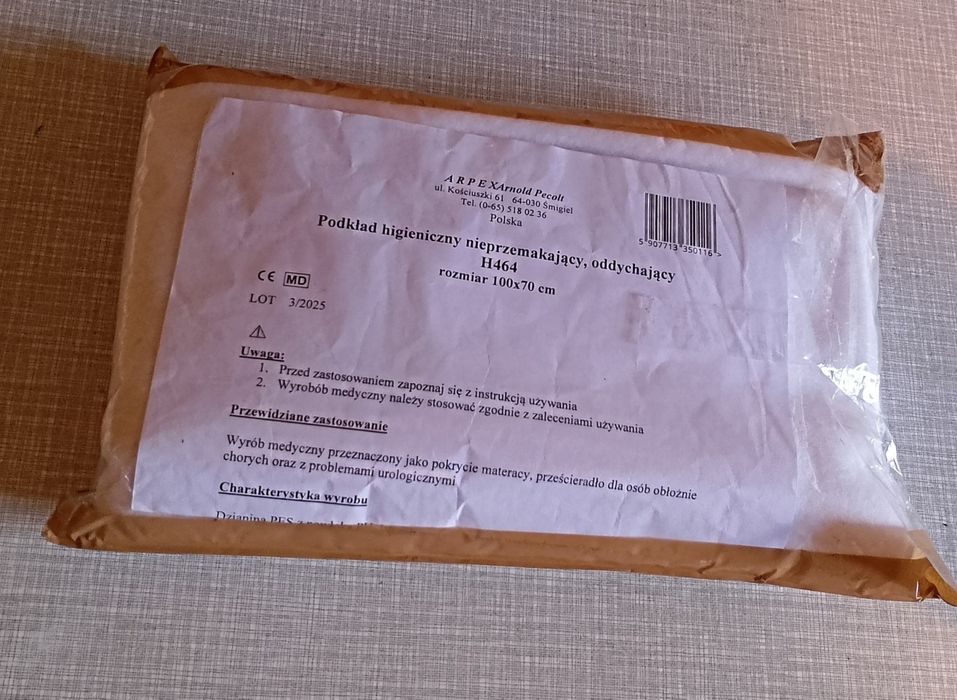 Podkład higieniczny na łóżko, nieprzeciekający, oddychający