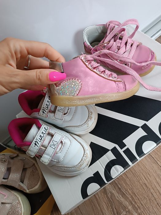 3 pary butów sneakersy botki trampki dla dziewczynki 20 21