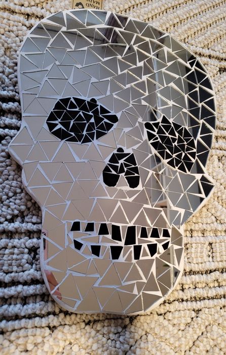 Lustro z mozaiki w kształcie czaszki skull Hand made in Bali