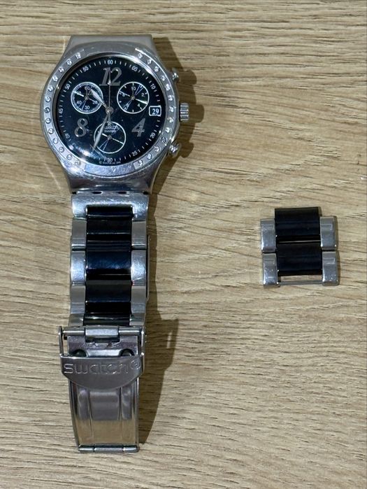 Наручний годинник. Модель: YCS485G Dreamnight  Оригінальний Swatch Irony Chronograph Swiss Made, сталевий браслет
