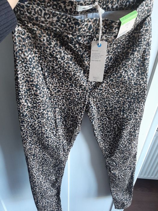 Nowe sodnie jegginsy  w panterkę M&S roz.40 L