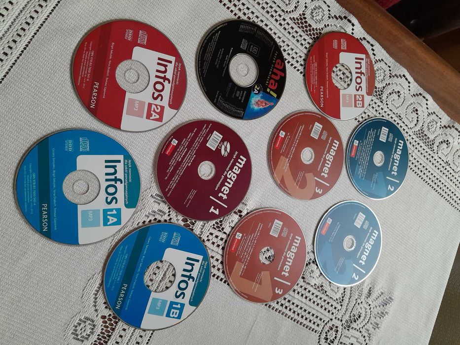 Płyty CD, DVD do nauki j. niemieckiego, Magnet, Infos, Aha! po 10zł