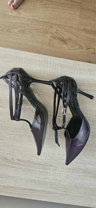 Fioletowe bakłażanowe szpilki Sandra Style by italy 37