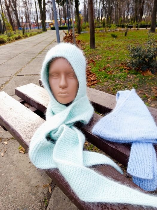 Капор шарф з ангори