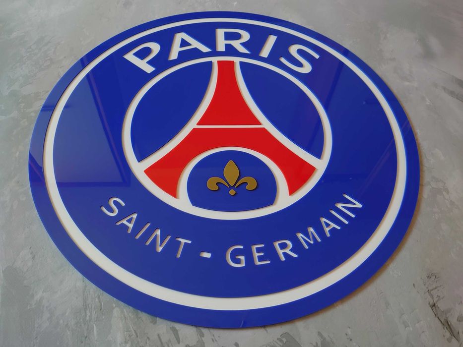 PSG herb gadżet piłkarski dla fana klubu 90cm prezent dla męża syna