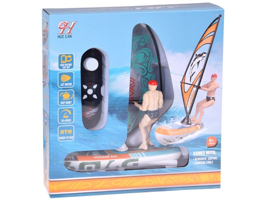 Zdalnie sterowany świecący WINDSURFER pływający na pilota